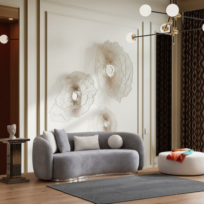 Nowoczesny Design Szara Kanapa Sofa 4-osobowa Siedziba Podkładka Sofa Meble Stołek nowość