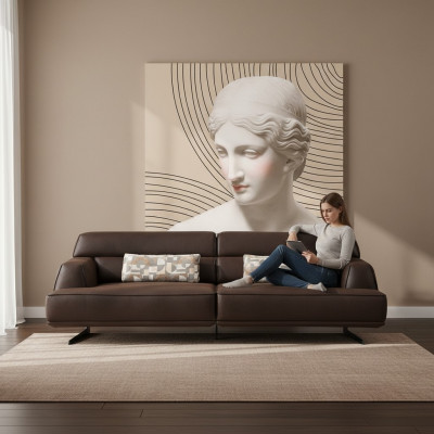 Sofa 3 miejsce do siedzenia Designerska Sofa Kanapa Podkładka Sofy Kanapy Materiał Skóra Nowy