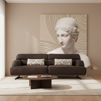 Sofa 3 miejsce do siedzenia Designerska Sofa Kanapa Podkładka Sofy Kanapy Materiał Skóra Nowy