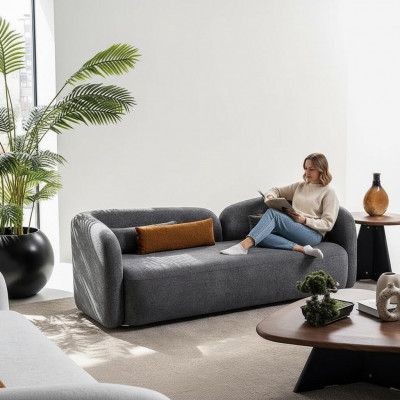 Sofa do Salonu 3 miejsce do siedzenia Designerska Sofa Podkładka Sofy Materiał Włókienniczy Nowość