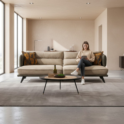 Luksusowy Zestaw sofowy Sofa 3 miejsce do siedzenia Fotel Materiał Nowoczesny Multikolor Nowoczesny Zestaw Nowość