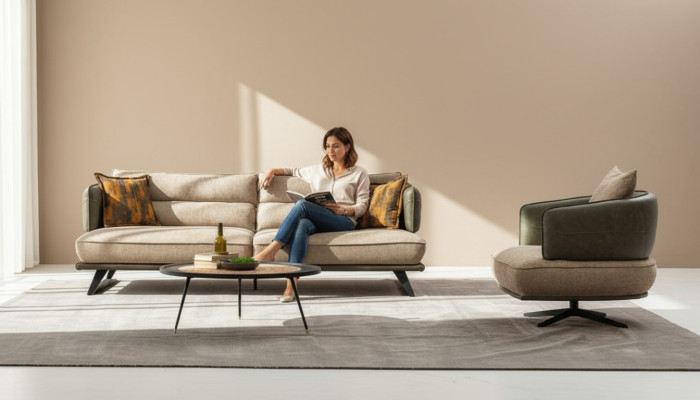Luksusowy Zestaw sofowy Sofa 3 miejsce do siedzenia Fotel Materiał Nowoczesny Multikolor Nowoczesny Zestaw Nowość