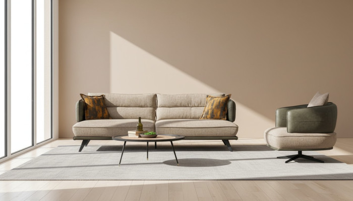 Luksusowy Zestaw sofowy Sofa 3 miejsce do siedzenia Fotel Materiał Nowoczesny Multikolor Nowoczesny Zestaw Nowość