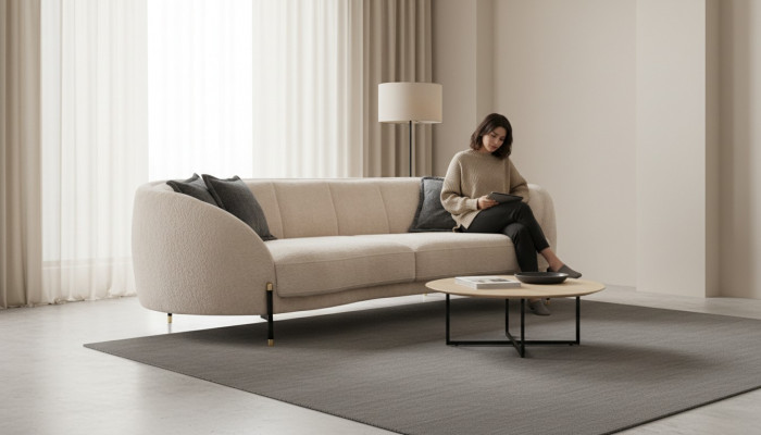 Kanapa Podkładka Beige Design Sofa 4 Siedziba Sofy Włókiennicze Design Sofa Meble nowe