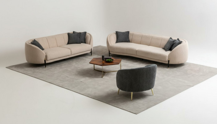 Zestaw sofowy 4 3 1 miejsce do siedzenia Salon Kompletny zestaw sof Beżowy nowoczesny zestaw