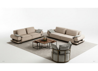 Luksusowy Zestaw sofowy Sofa Ustawić Sofy 4 3 1 miejsce do siedzenia Materiał 3-częściowy Zestaw Kanapy