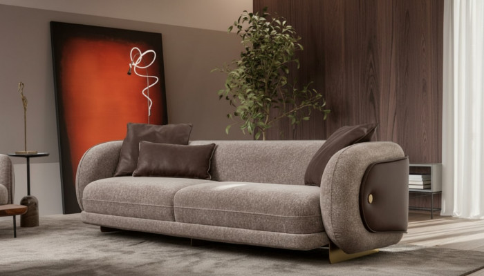 Pokój dzienny Włókienniczy Sofa 4 miejsce do siedzenia Luksusowe Meble Siedziba Design Couch Lounge nowość