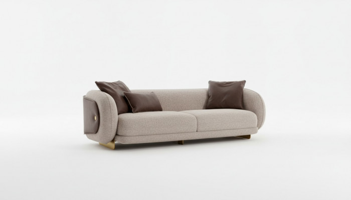 Pokój dzienny Włókienniczy Sofa 4 miejsce do siedzenia Luksusowe Meble Siedziba Design Couch Lounge nowość