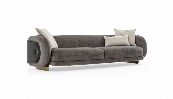 Pokój dzienny Szara Sofa Włókiennicza 4 miejsce do siedzenia Luksusowe Meble Siedziba Design Couch Lounge