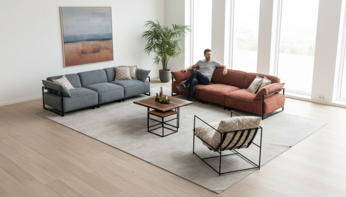 Luksusowy Zestaw sofowy 2x czteroosobowe designerskie sofy do salonu Fotel