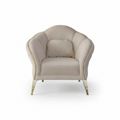Sofa Chesterfield Design Beżowa Fotel Podkładka Couch Kanapy 1 miejsce siedzące Nowe