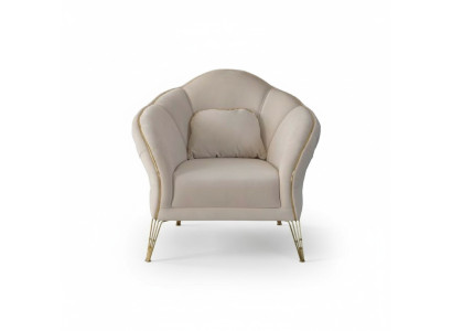 Sofa Chesterfield Design Beżowa Fotel Podkładka Couch Kanapy 1 miejsce siedzące Nowe