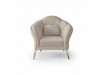 Sofa Chesterfield Design Beżowa Fotel Podkładka Couch Kanapy 1 miejsce siedzące Nowe