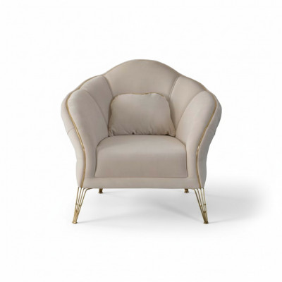 Nowoczesna Sofa Chesterfield Design Beżowa 2x Fotel Podkładka Kanapy Kanapy Nowa