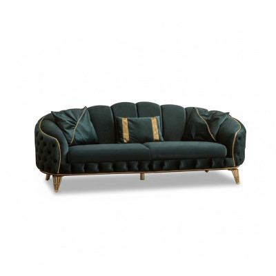 Chesterfield 2x 3 miejsce do siedzenia Sofa Podkładka Siedziba Włókienniczy Materiał Kanapy Sofa