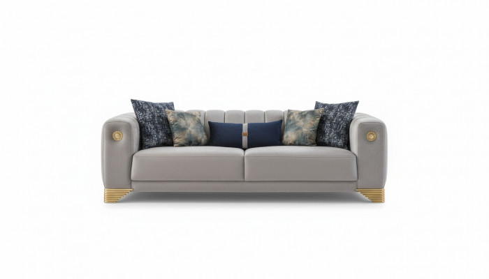 Sofa Tapicerowana x2 3-miejsce do siedzenia Sofy Włókiennicze Siedziba Design Sofy Nowoczesne Nowe
