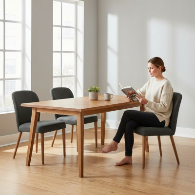 Fotel Podkładka Modern Drewno 4x Krzesła Luksusowa Podkładka Design Krzesło fotel