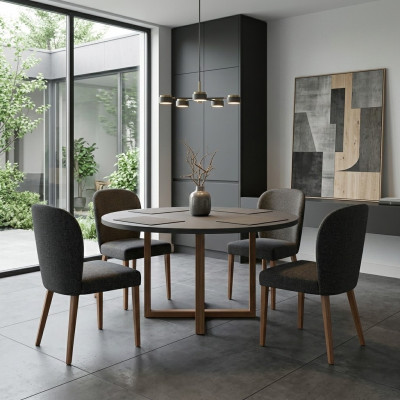 Fotel Podkładka Modern Drewno 4x Krzesła Luksusowa Podkładka Design Krzesło fotel