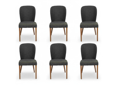 Fotel Nowa Podkładka Modern Drewno 6x Krzesła Luksusowa Podkładka Design Krzesło