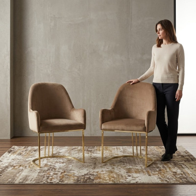 Krzesło Gold jadalnia Design Włókienniczy Krzesła Meble Luksusowy Fotel Nowy