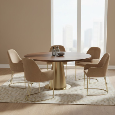Grupa Set 6x Fotel Krzesło Design Material Podkładka Krzesła jadalnia Włókienniczy