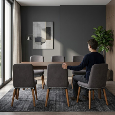 Design 6x Krzesła Zestaw Fotel Krzesło Grupa Gastronomia Nowa jadalnia Kuchnia dla grup