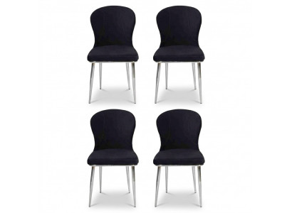 Grupa Set 4x Fotel Krzesło Design Material Podkładka Krzesła jadalnia Włókienniczy