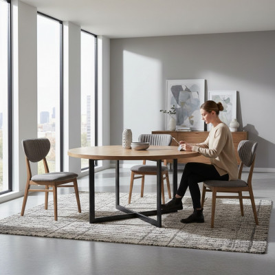 Design Krzesło Fotel Zestaw do jadalni Ustawić Podkładkę 4x Krzesła Design