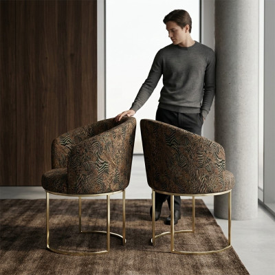 Krzesła do jadalni salon luksusowe wielokolorowe 2x Krzesła Metal Modern nowe