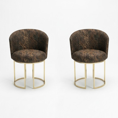 Krzesła do jadalni salon luksusowe wielokolorowe 2x Krzesła Metal Modern nowe