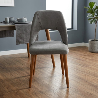 Szaro-brązowe designerskie drewniane krzesło Krzesła do jadalni Luksusowa drewniana rama
