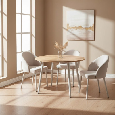 Krzesło do jadalni Biały 4x Krzesła jadalnia Nowoczesne Krzesła Drewno design Nowość