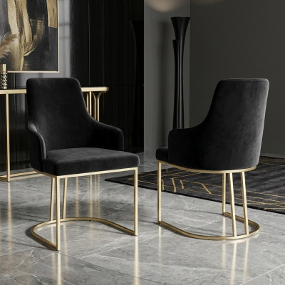 Luksusowe 6x Krzesła Czarne Krzesło do Jadalni Designerskie Meble Modern Krzesła Nowość
