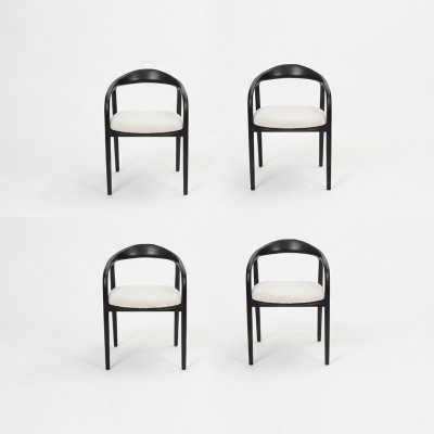 Stylowa Stal nierdzewna 4x Krzesła jadalnia Czarny Modern Krzesło Designer Metal