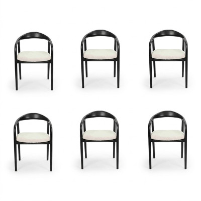 Stylowa Stal nierdzewna 6x Krzesła jadalnia Czarny Modern Krzesło Designer Metal