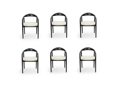 Stylowa Stal nierdzewna 6x Krzesła jadalnia Czarny Modern Krzesło Designer Metal