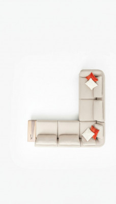 Narożnikowa kanapa L kształt beżowy projekt salonu kanapy Meble sofa tapicerowana 317 x 312