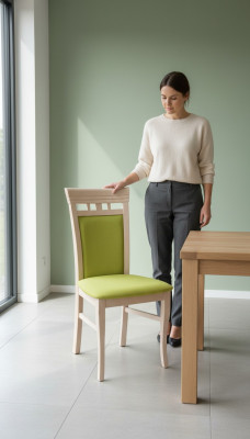jadalnia Krzesło 1 miejsce do siedzenia Drewno Luksusowy fotel Classic Meble Design