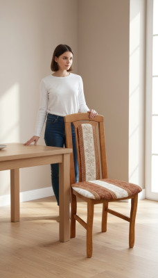 Krzesło bez podłokietnika krzesło do jadalni Drewno Materiał jadalnia Design Fotel