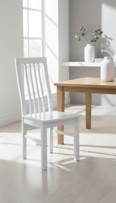 Klasyczne designerskie krzesło do jadalni Krzesła luksusowe Białe drewniane krzesło Krzesło
