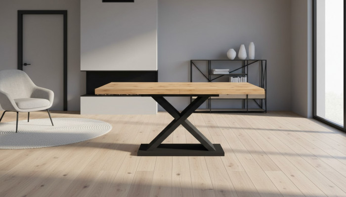 Stół obiadowy Tabela jadalnia Salon Brązowe Drewno Design Luksusowy Nowoczesny