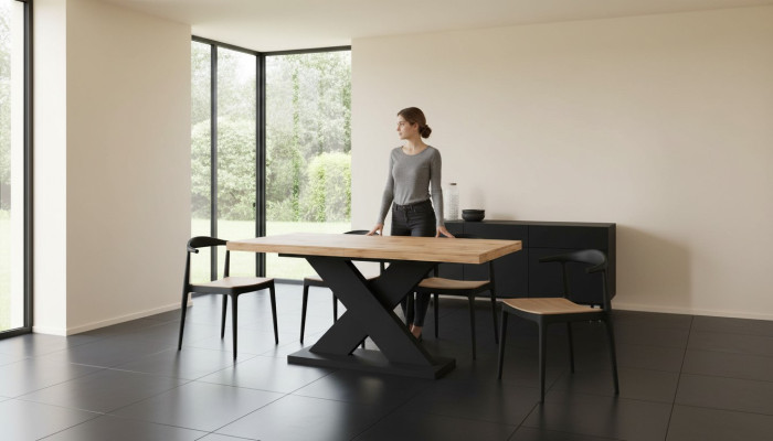 Stół obiadowy Rozkładany Drewno stoły Modern Design jadalnia Luxury Meble