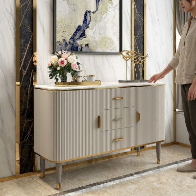 Design Meble Luksusowy Komody Komody Salon Nowoczesne Szare Drewno Nowe