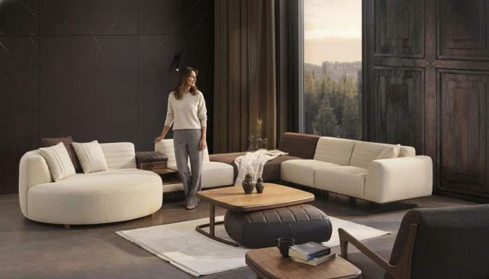 Luksusowa Sofa Kanapa Kształt U Podkładka Meble Salon Narożnikowa kanapa Włókienniczy Meble