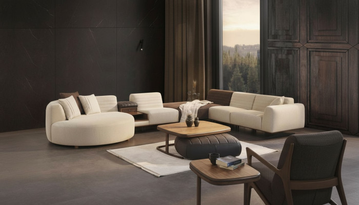 Luksusowa Sofa Kanapa Kształt U Podkładka Meble Salon Narożnikowa kanapa Włókienniczy Meble