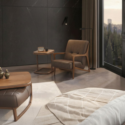 Braun Fotel Podkładka Meble Salon Drewno Meble Luksusowe Włókienniczy Nowy