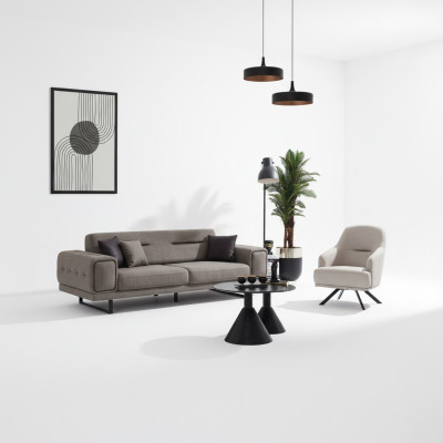Luksusowy zestaw wypoczynkowy 2-częściowy Fotel luksusowa sofa trzyosobowa do salonu