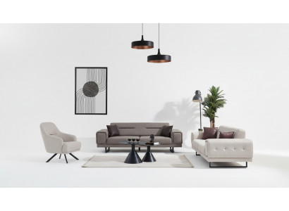 Sofy do salonu Kompletny luksus 2x trzyosobowa sofa Nowoczesne meble Fotel