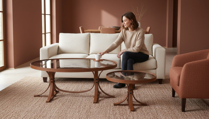 2x Stoliki do kawy Salon Kompletny Luksusowy Designerski Meble Styl Nowoczesny