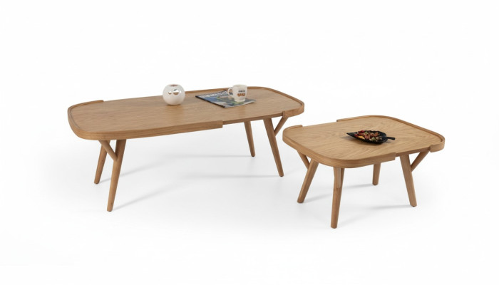 Zestaw do salonu 2 szt. 2x Stoliki do ekspresu Designer Meble Modern Complete Drewno